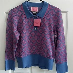 Kate spade floral spade polo sweater